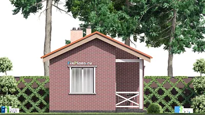 Проект бани 7 на 8, площадью 40 м² с санузлом — фасад 4