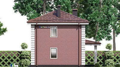 Проект двухэтажного дома 10 на 16, площадью 200 м² с террасой, балконом и 4 спальнями — фасад 4