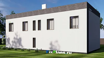 Проект двухэтажного дома 12 на 20, площадью 310 м² с баней, бассейном и 4 спальнями — фасад 2