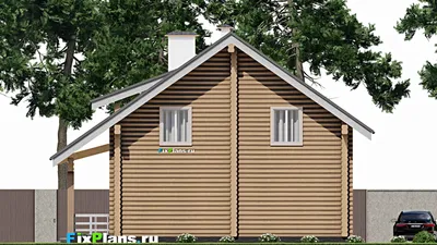 Проект дома с мансардой 13 на 15, площадью 270 м² с террасой и 3 спальнями — фасад 6