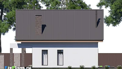 Проект дома с мансардой 16 на 22, площадью 350 м² с террасой, балконом и 4 спальнями — фасад 6