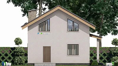 Проект дома с мансардой 10 на 13, площадью 130 м² с 3 спальнями — фасад 4