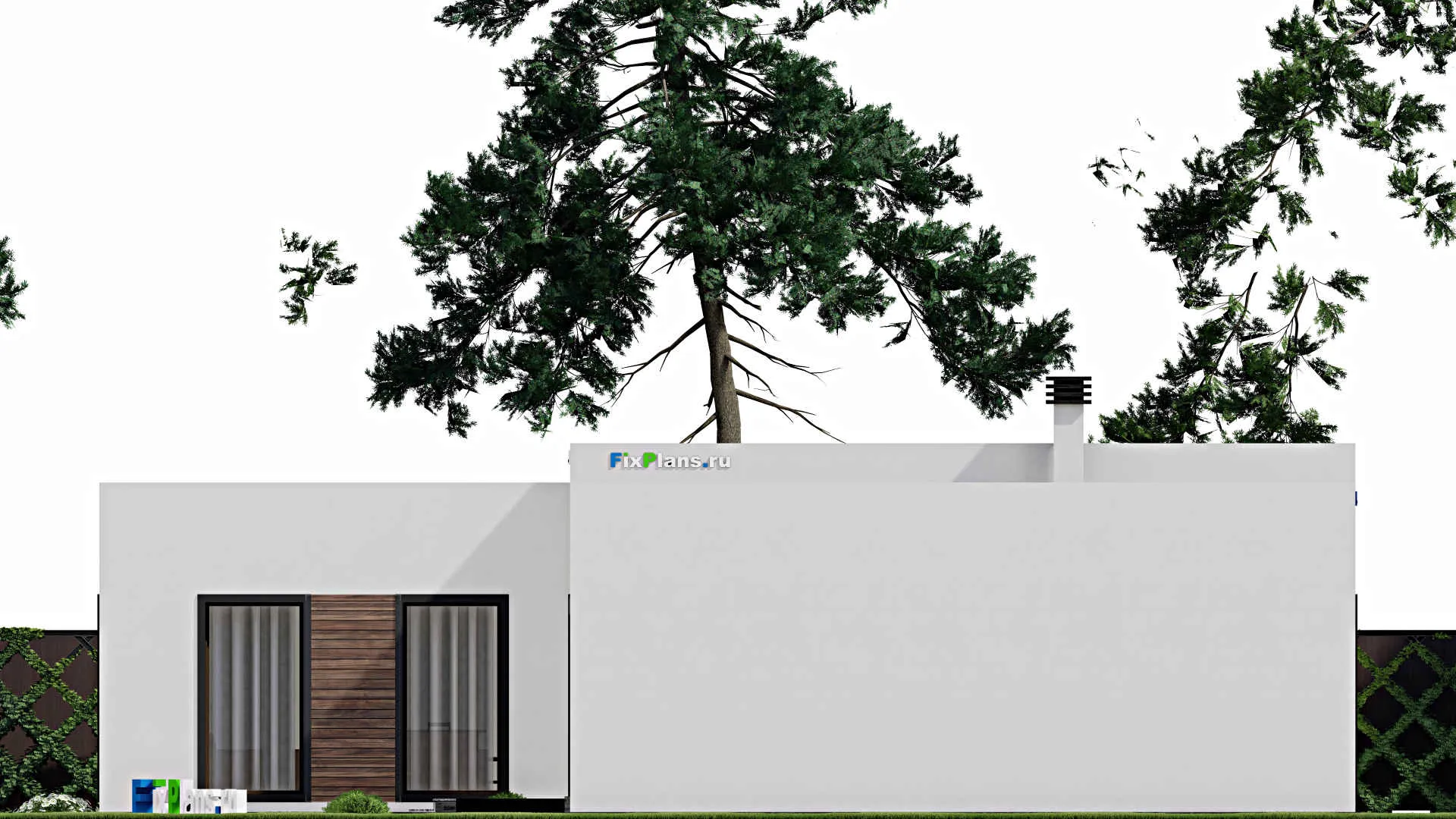 F-10250 - Проект одноэтажного дома 17 на 19, площадью 170 м² с террасой и 3 спальнями