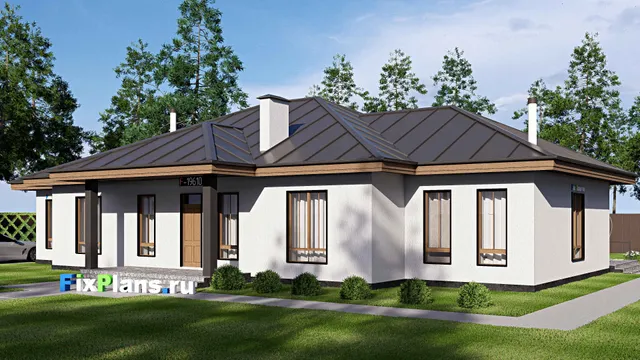 Проект одноэтажного дома 17 на 23, площадью 280 м² с террасой и 5 спальнями