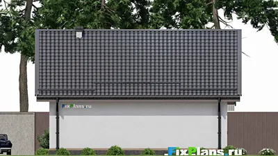 Проект одноэтажного дома 10 на 11, площадью 90 м² с террасой и 2 спальнями (F-2987) — фасад 6