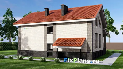 Проект дома с мансардой 12 на 13, площадью 170 м² с 3 спальнями — фасад 2