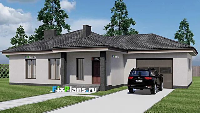 Проект одноэтажного дома 12 на 19, площадью 160 м² с гаражом на 2 машины и 3 спальнями