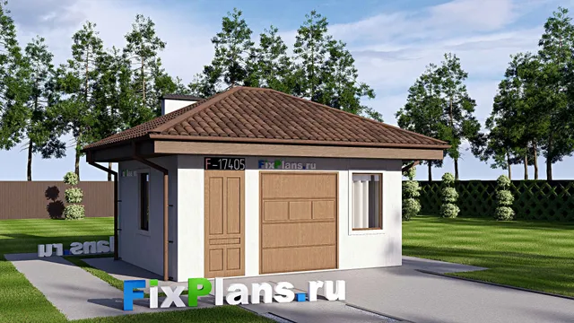 Проект гаража из газобетона 6 на 7, площадью 30 м²