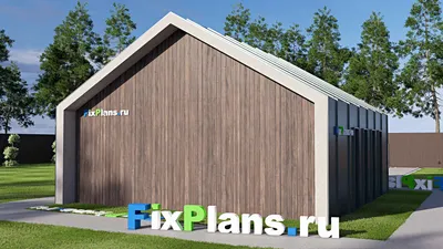 Проект гаража 8 на 8, площадью 50 м² на 2 машиноместа (F-21014) — фасад 2