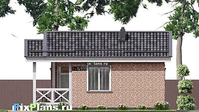 Проект бани 7 на 9, площадью 40 м² с терассой и санузлом — фасад 3