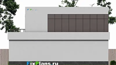 Проект двухэтажного дома 11 на 15, площадью 200 м² с балконом и 3 спальнями — фасад 4