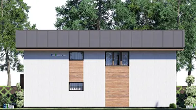 Проект двухэтажного дома 6 на 17, площадью 150 м² с террасой, балконом и 3 спальнями — фасад 4