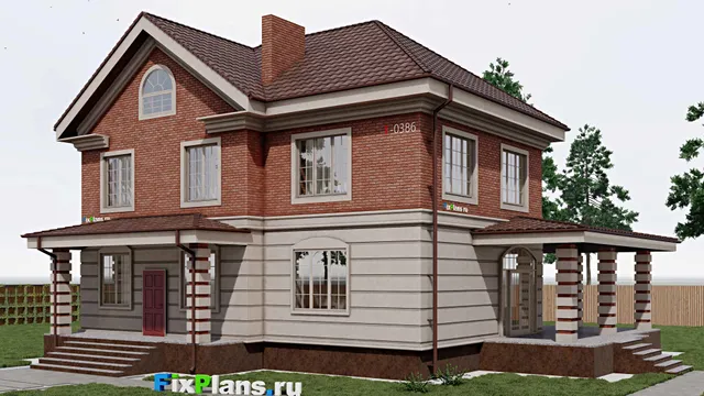 Проект двухэтажного дома 10 на 14, площадью 290 м² с террасой и 4 спальнями