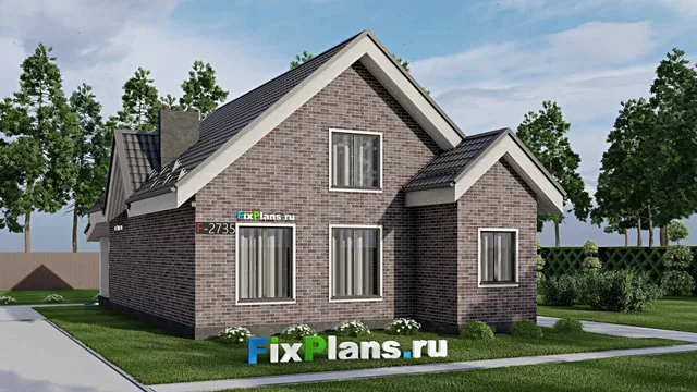 Проект дома с мансардой 9 на 14, площадью 160 м² с террасой и 4 спальнями