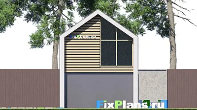 Проект гаража 5 на 8, площадью 40 м² на 1 машиноместо — фасад 6