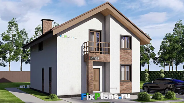 Проект дома с мансардой 11 на 12, площадью 150 м² с террасой и 2 спальнями
