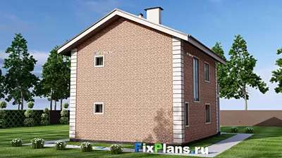 Проект двухэтажного дома 9 на 12, площадью 150 м² с балконом и 2 спальнями — фасад 2