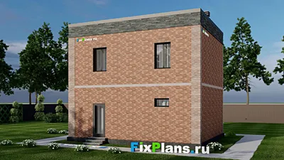 Проект двухэтажного дома 9 на 9, площадью 100 м² с 3 спальнями — фасад 2