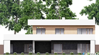 Проект двухэтажного дома 16 на 21, площадью 450 м² с 4 спальнями — фасад 6