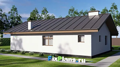 Проект одноэтажного дома 11 на 16, площадью 130 м² с 3 спальнями — фасад 2