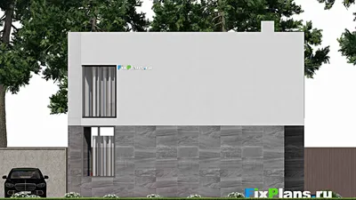 Проект двухэтажного дома 11 на 12, площадью 170 м² с балконом и 5 спальнями — фасад 6