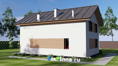 Проект дома с мансардой 10 на 12, площадью 140 м² с 4 спальнями — фасад 2