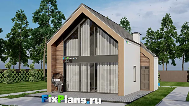 Проект дома с мансардой 9 на 10, площадью 120 м² с террасой и 3 спальнями