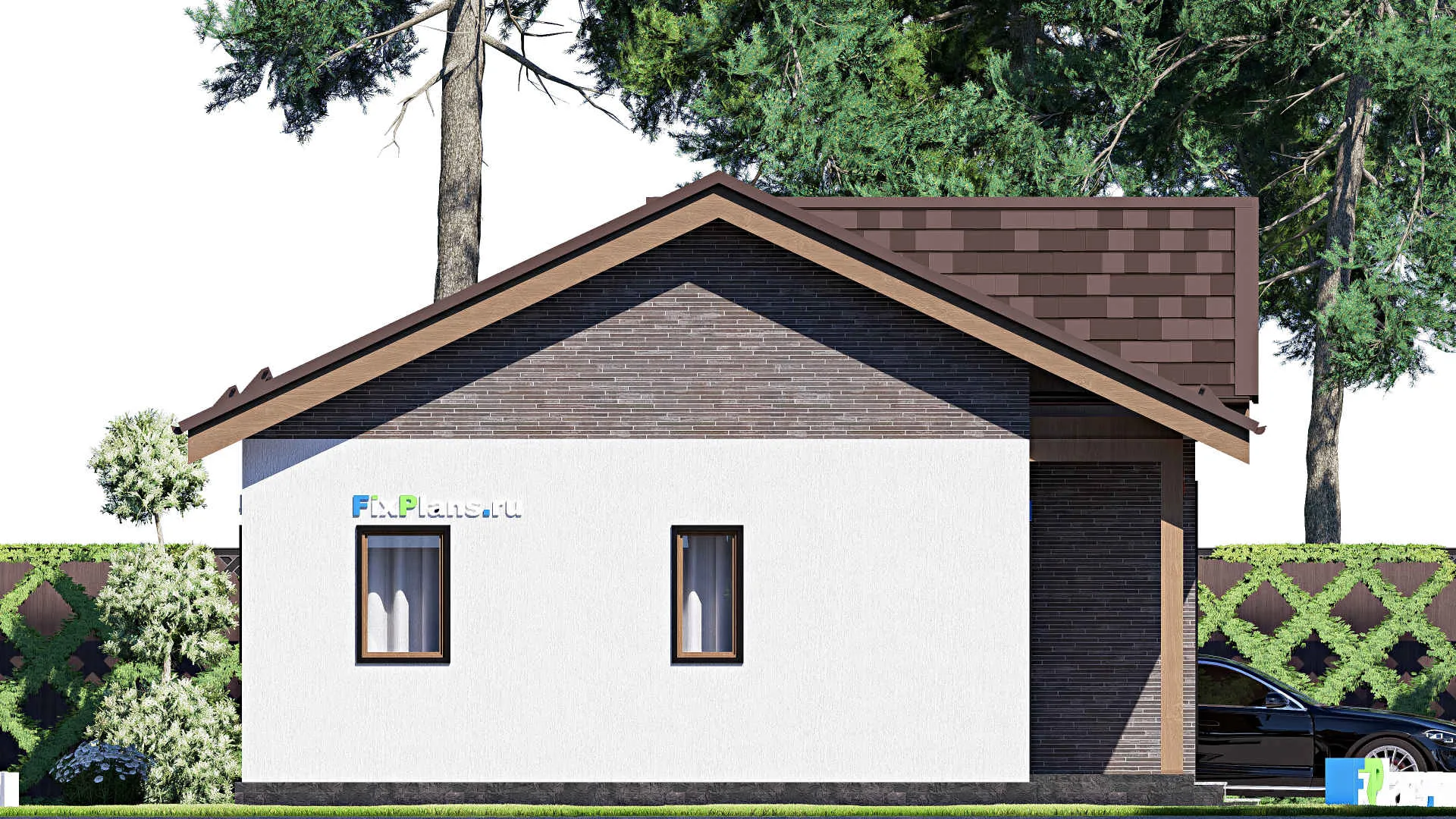 F-18575 - Проект одноэтажного дома 9 на 11, площадью 80 м² с 2 спальнями