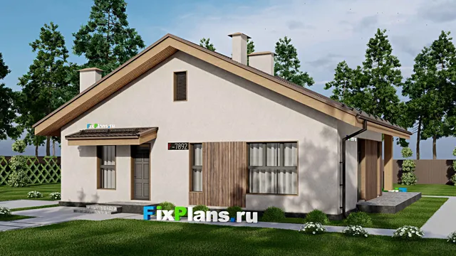 Проект одноэтажного дома 13 на 13, площадью 150 м² с террасой и 3 спальнями