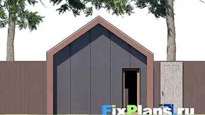 Проект гаража 5 на 10, площадью 40 м² на 1 машиноместо — фасад 6
