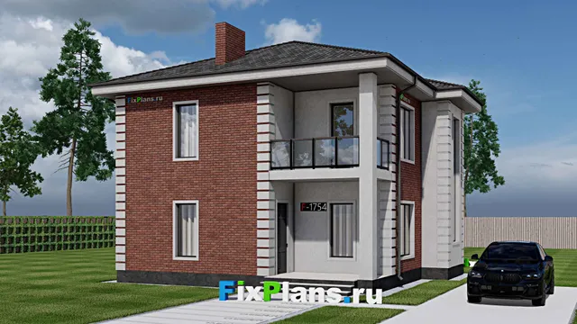 Проект двухэтажного дома 11 на 11, площадью 150 м² с балконом и 4 спальнями