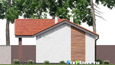 Проект бани 9 на 10, площадью 60 м² с комнатой отдыха, терассой и санузлом (F-14966) — фасад 6