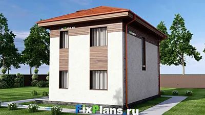 Проект двухэтажного дома 8 на 11, площадью 110 м² с 3 спальнями — фасад 2
