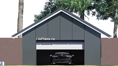 Проект гаража 7 на 8, площадью 50 м² на 2 машиноместа — фасад 4