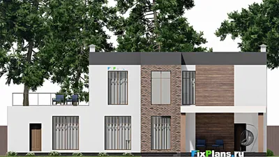 Проект двухэтажного дома 19 на 20, площадью 470 м² с 3 спальнями — фасад 6