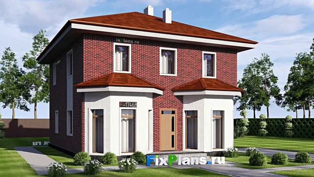 Проект двухэтажного дома 11 на 14, площадью 260 м² с цокольным этажом и 4 спальнями