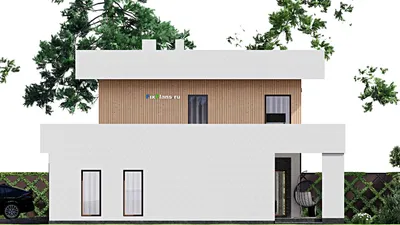 Проект двухэтажного дома 16 на 21, площадью 450 м² с 4 спальнями — фасад 5