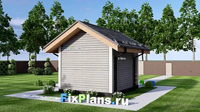 Проект бани 5 на 6, площадью 20 м² — фасад 2