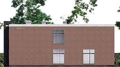 Проект двухэтажного дома 13 на 19, площадью 400 м² с террасой, балконом и 5 спальнями — фасад 5
