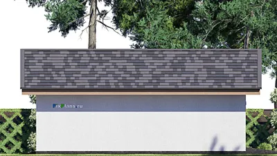 Проект гаража из газобетона 7 на 11, площадью 60 м² на 2 машиноместа — фасад 4