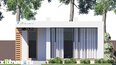 Проект бани 9 на 9, площадью 60 м² — фасад 3