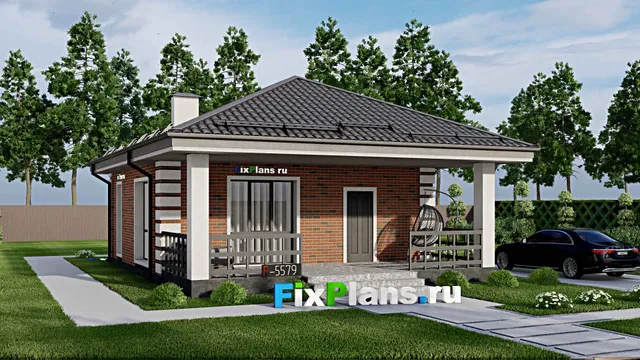 Проект бани 9 на 9, площадью 80 м² с комнатой отдыха, терассой и 2 санузлами