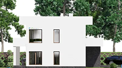 Проект двухэтажного дома 16 на 21, площадью 450 м² с 4 спальнями — фасад 4