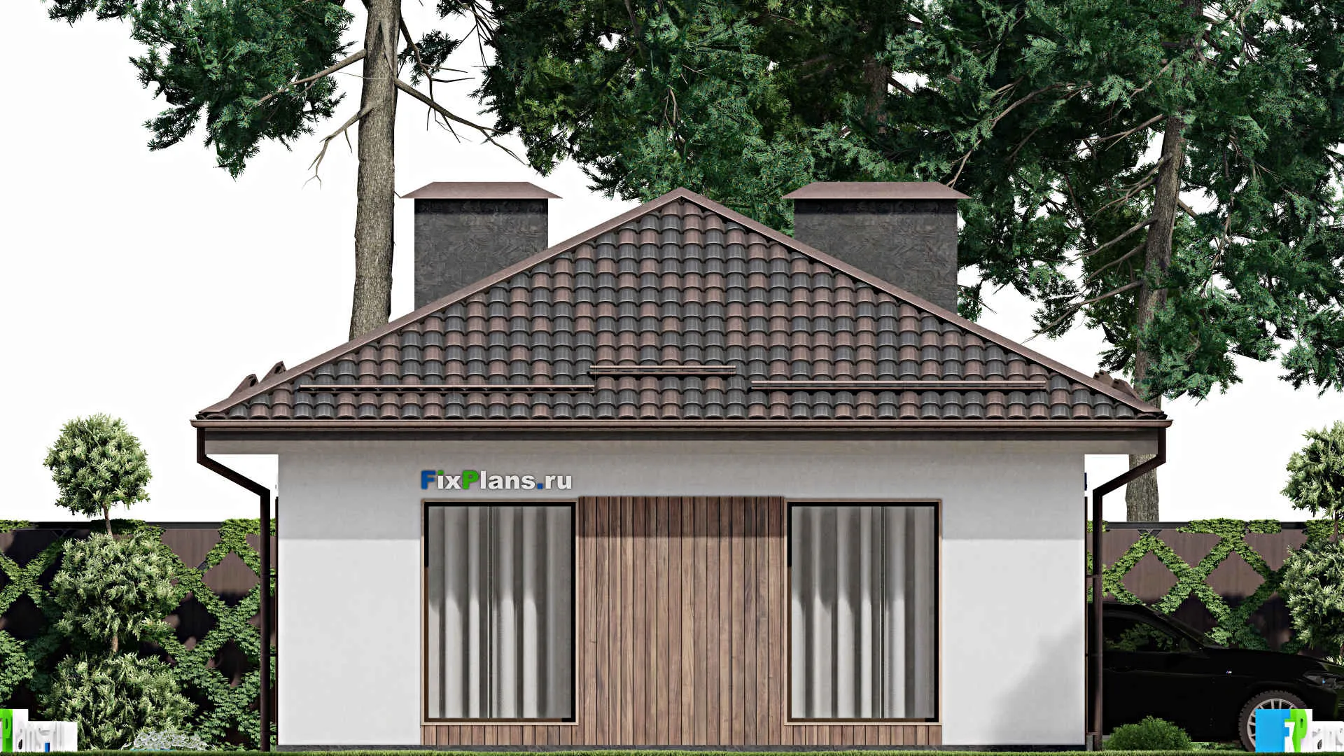 F-6416 - Проект одноэтажного дома 9 на 20, площадью 130 м² с 3 спальнями