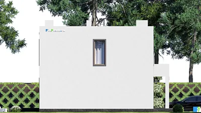 Проект двухэтажного дома 12 на 13, площадью 150 м² с террасой, балконом и 3 спальнями — фасад 4