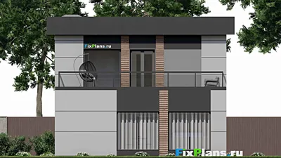 Проект двухэтажного дома 10 на 15, площадью 240 м² с террасой и 4 спальнями — фасад 6