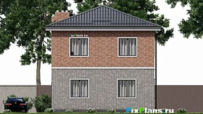 Проект двухэтажного дома 9 на 12, площадью 160 м² с 4 спальнями — фасад 6