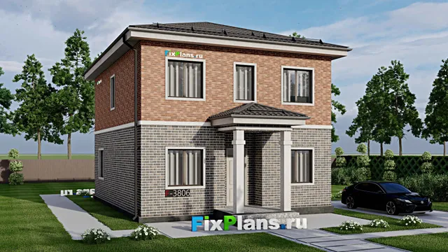 Проект двухэтажного дома 9 на 12, площадью 160 м² с 4 спальнями