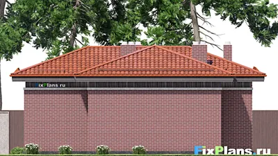 Проект бани 12 на 14, площадью 100 м² с терассой и 2 санузлами — фасад 6