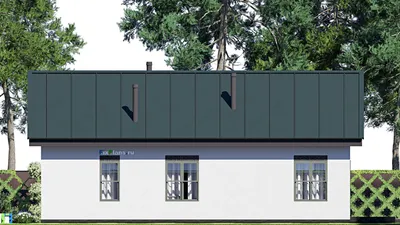 Проект дома с мансардой 14 на 16, площадью 230 м² с террасой, гаражом на 2 машины и 3 спальнями — фасад 4